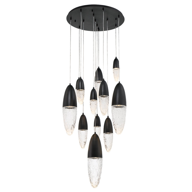 Écrou 12 light Chandelier, Black