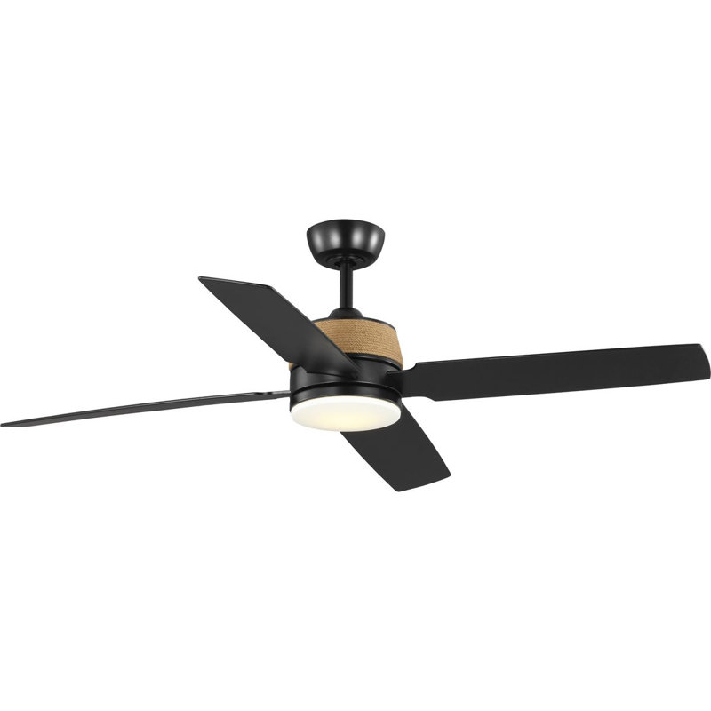 Shaffer II 56'' Ceiling Fan with LED Lights, Matte Black/Rustic Charcoal