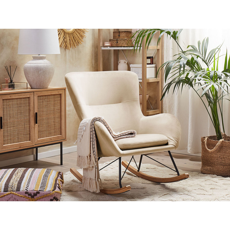 Pandora Upholstered Rocking Chair, Beige