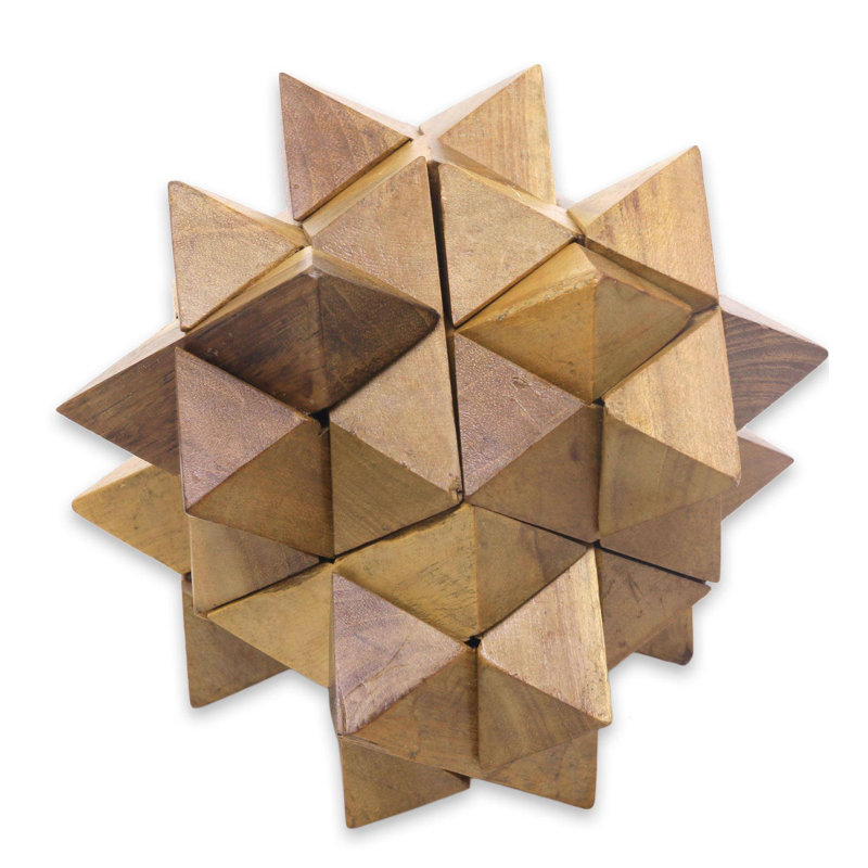 Nigoghos, étoile, 3D, teck, puzzle