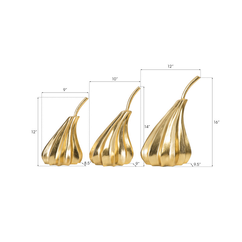 Phillips Dipped Pears Sculpture, Gold Leaf