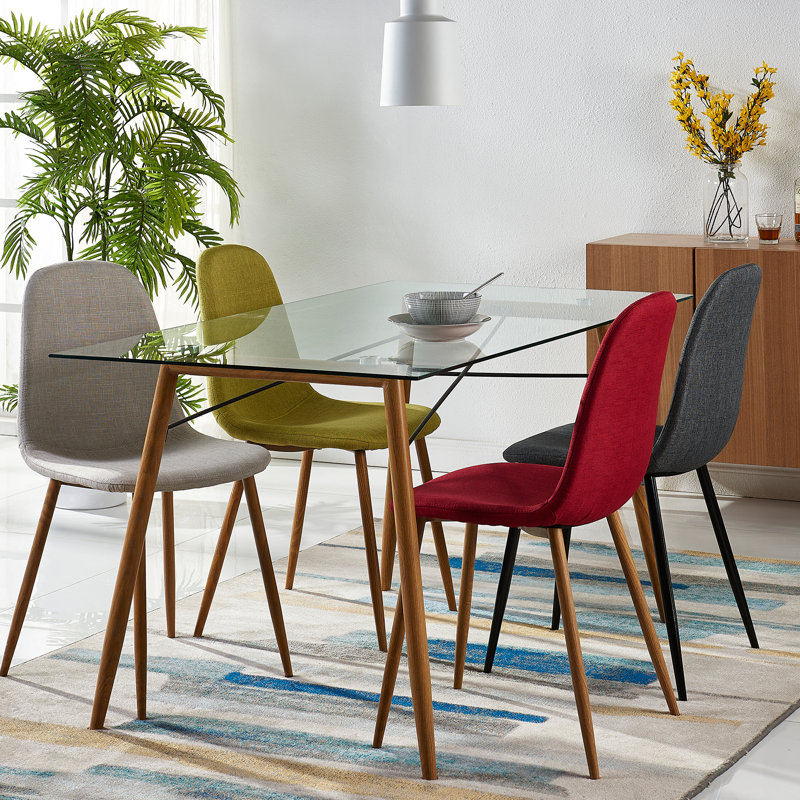 Versanora Upholstered Dining Chair, Dark Grey, Black