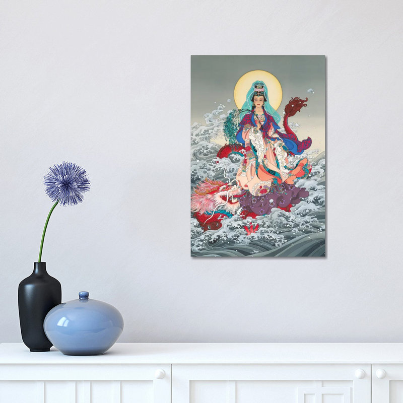 Kwan Yin - Painting on Canvas, 30.48 cm H x 45.72 cm W, Wrapped Canvas