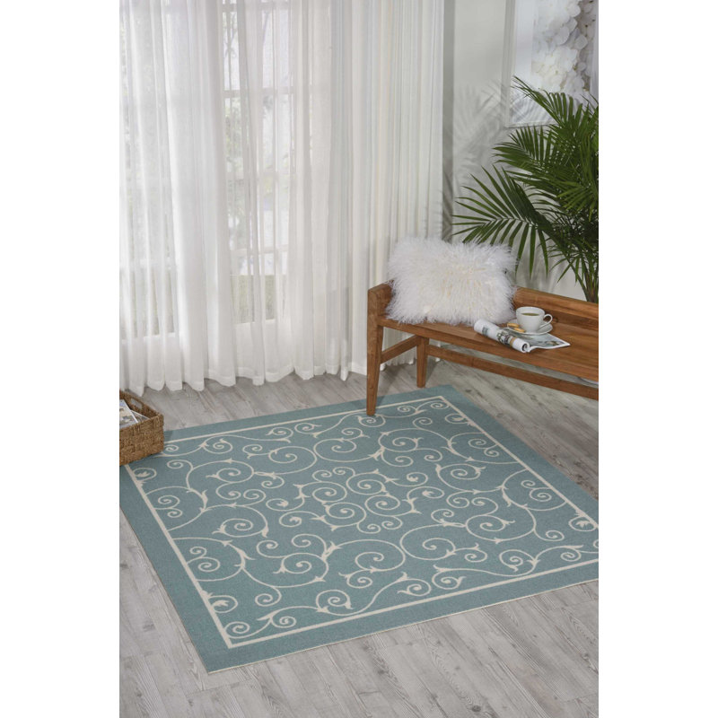 Tapis blanc moderne Dian, Carré 5 pi 3 po