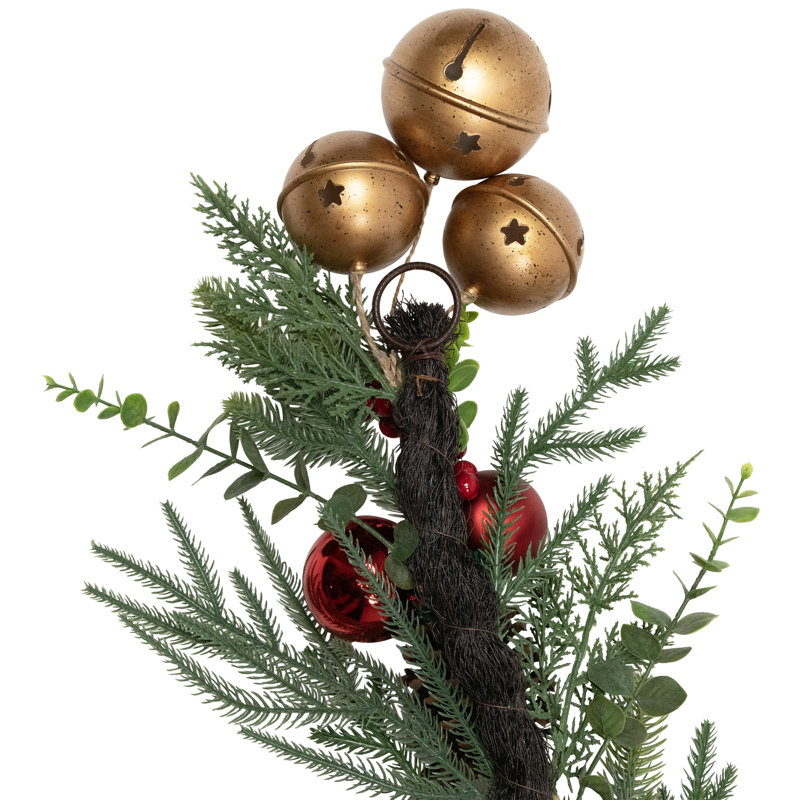 Mixed Foliage With Jingle Bells And Ornaments Artificial Christmas Garland - 6' X 8" - Unlit