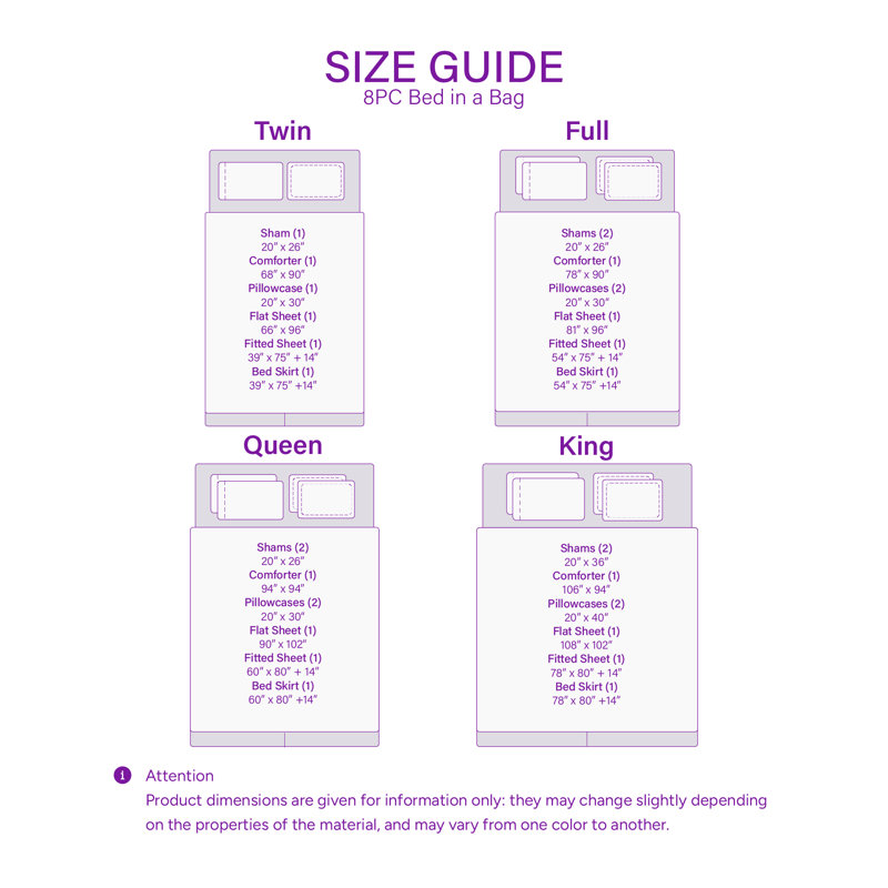 Ensemble de lit dans un sac léger - Basics by Wayfair ™, Édredon double et 5 pièces supplémentaires, Blanc