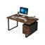 Bureau de direction rectangulaire en bois massif noyer avec tiroirs-1941114785