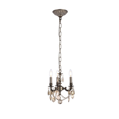 Lustre classique / traditionnel à 3 lumières de style bougie Downes