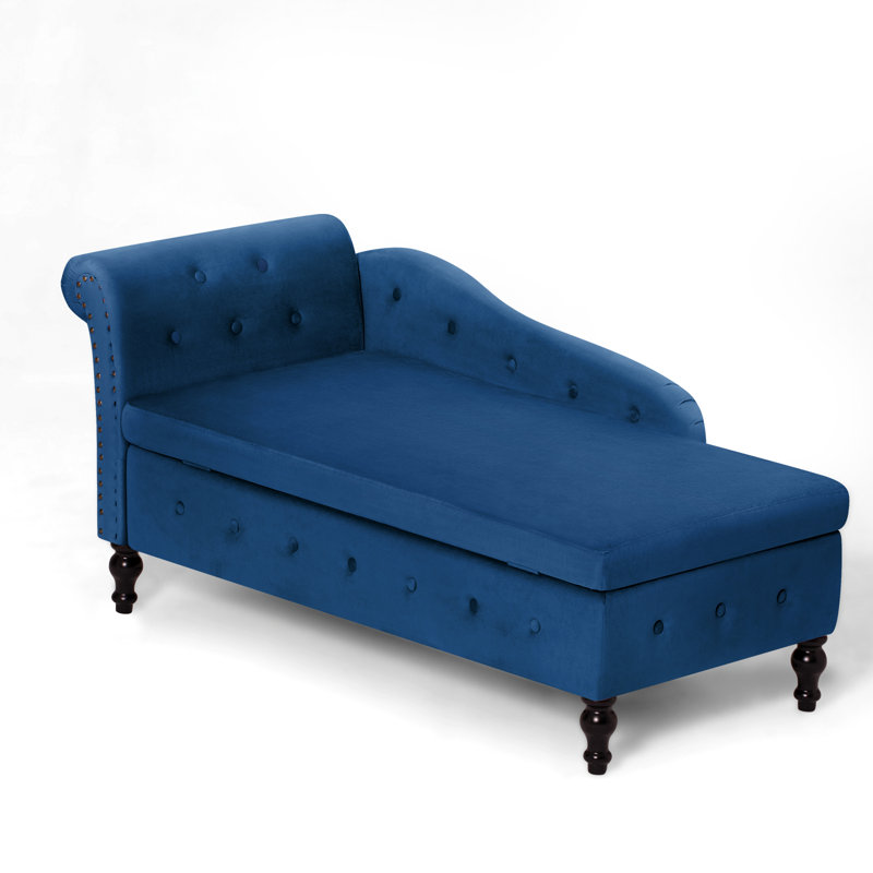 Chaise longue rembourrée Hayliegh, Bleu