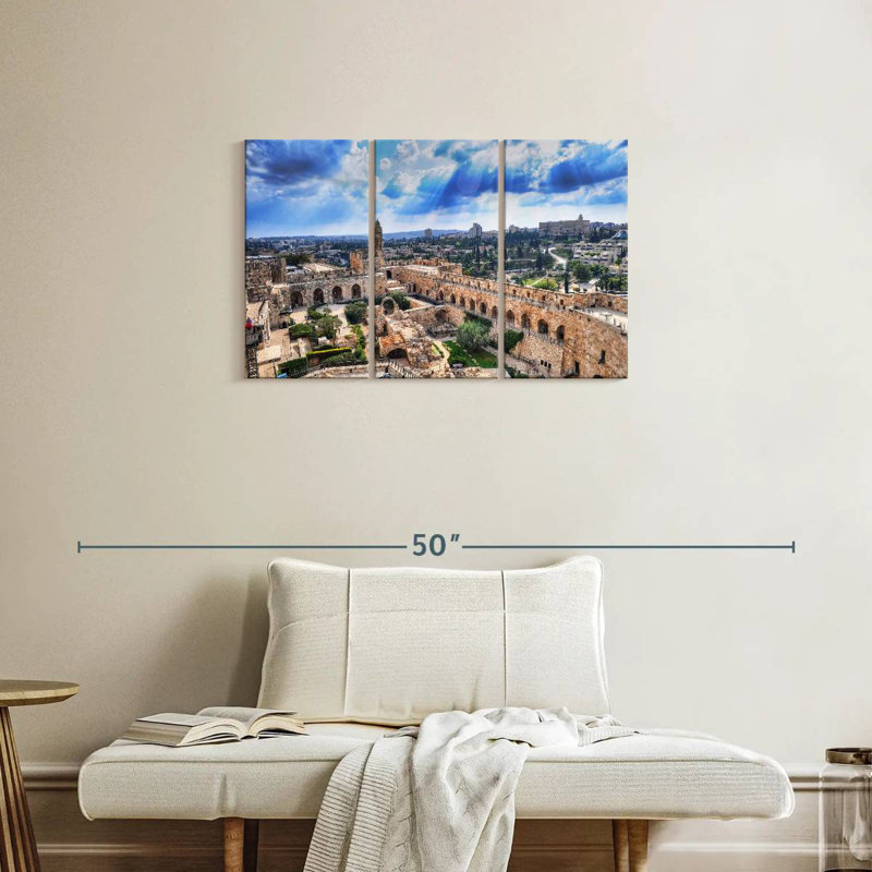 Sebbie Aerial View Of Jerustalem, 20" H x 33" W