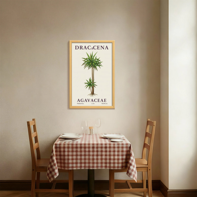 Plantes et fleurs, plante Dracena, reproduction d'art botanique, H 18 po x l 12 po