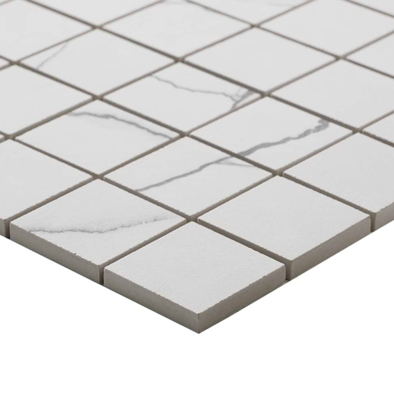 Drama Breach Black & White 2x2 Matte Porcelain Mosaic Tile