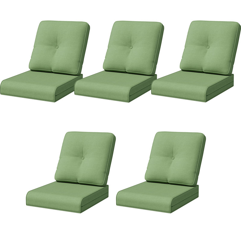  Adwin Outdoor 4"Deep Seat Cushion Set With Olefin Fabric,6 Colors Available(Set of 5), 5, Green