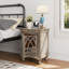 Table de chevet en bois gris antique