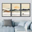 «Abstract Landscape Rising Sun Misty Ocean Mountain», peinture sur toile 3 pièces-70991601-70991602