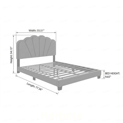 Lit plateforme simple à DEL avec tête de lit ajustable