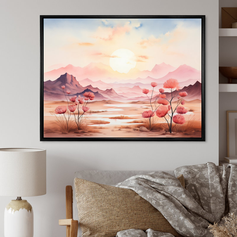 Tranquil Nature IV sur toile, H 16 po x l 32 po x P 1 po, Cadre flottant noir