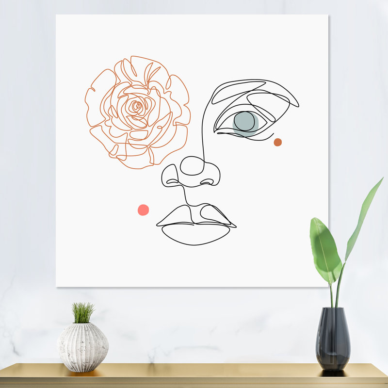 «Face féminine», impression sur toile, H 36 po x l 36 po x P 1 po, Toile tendue