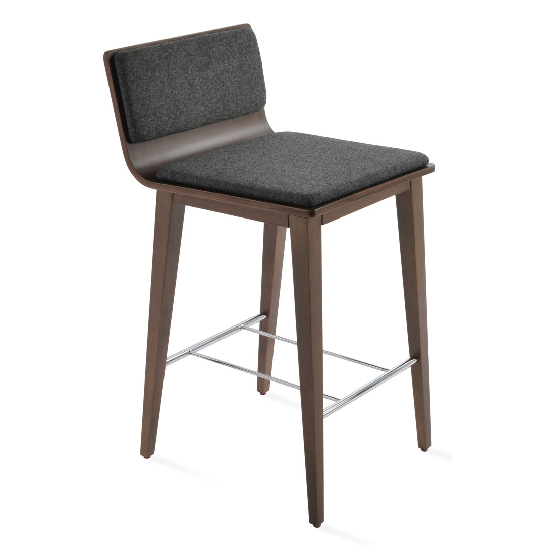 Sawyer Upholstered Counter Stool with Solid Wood Frame Upper Square™ 