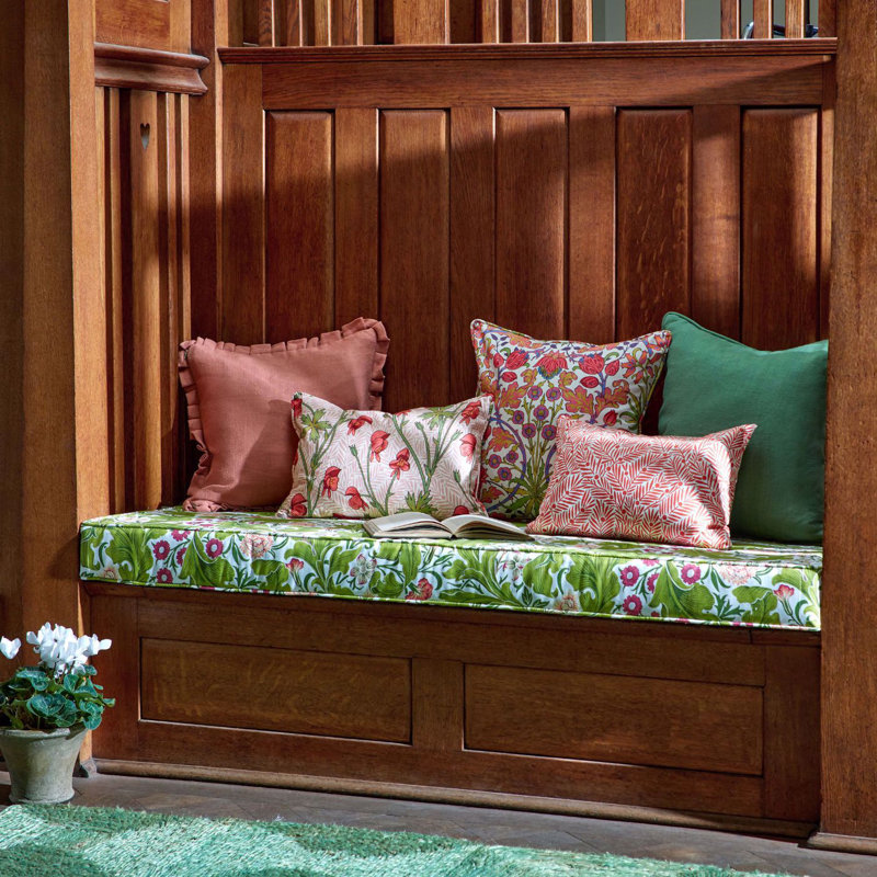 Bedford Park Leicester Fabric, Sour Green/Plum