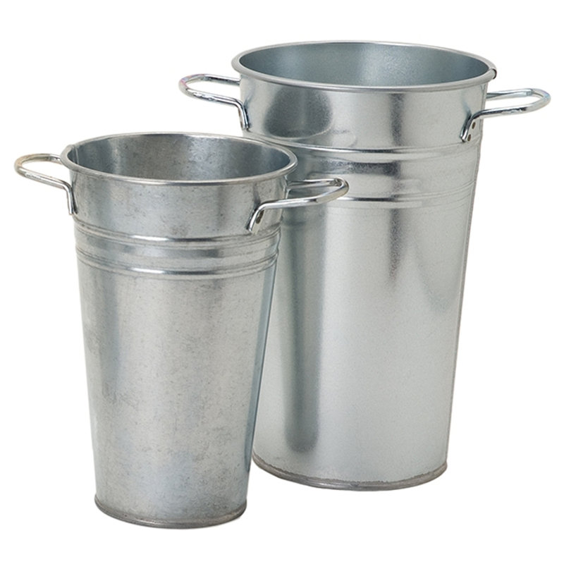 Ensemble de vase de plancher en 2 pièces galvanisé Boylon, H 16 po x l 8,5 po x P 8,5 po