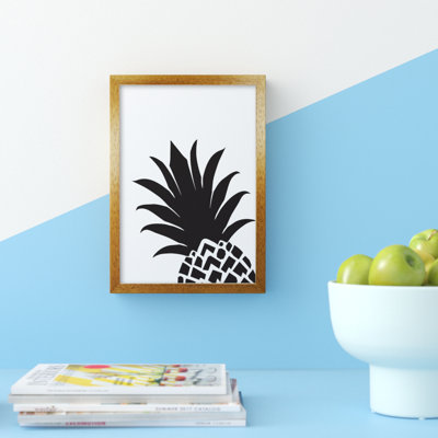 Black Pineapple 1 Piece Wall Art
