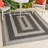 Argo Classic Nautical Mitre Stripe Reversible Machine-Washable Black/Cream Indoor/Outdoor Rug-443693838