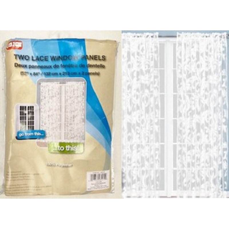 Panneaux de rideaux transparents à motif floral, L 52 po x L 84 po