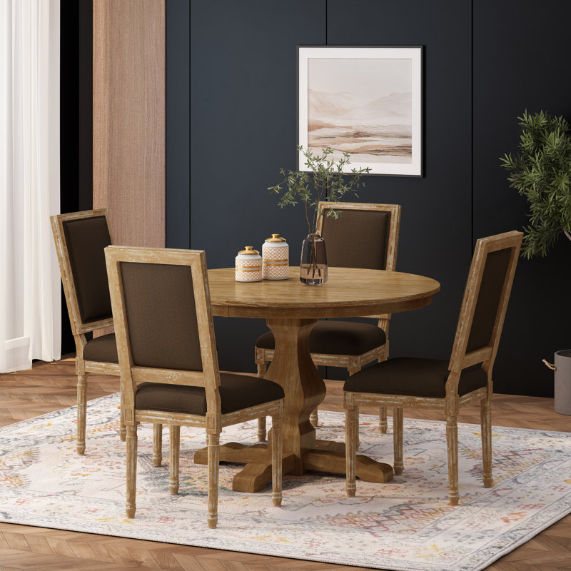 Ensemble repas pour 4 personnes Burnley, Naturel, Naturel, Naturel / brun