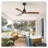 52 Inch Indoor Ceiling Fan with Dimmable LED Light, 3 Solid Wood Blades, Remote Control Reversible DC Motor - Matte Black for Living Room
