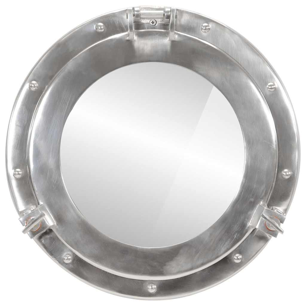 Porthole Mirror Wall Hanging Aluminium And Glass