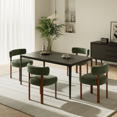 Upholstered Solid Wood Dining Chair Side Chair
