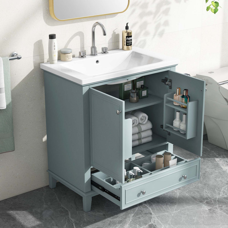 Meuble-lavabo 30 po avec lavabo, Vert
