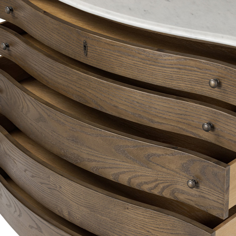 Lena 5 - Drawer Solid Wood Dresser