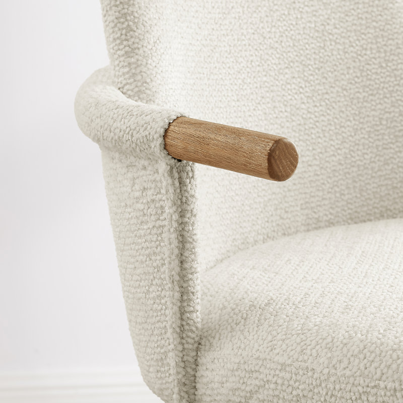 Mid-Century Modern Upholstered Swivel Barstools with Wood Legs, Apricot