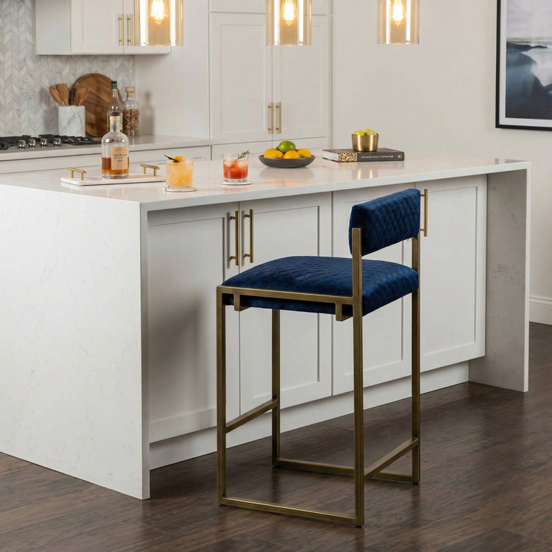 Dajha Upholstered Counter Stool with Metal Frame