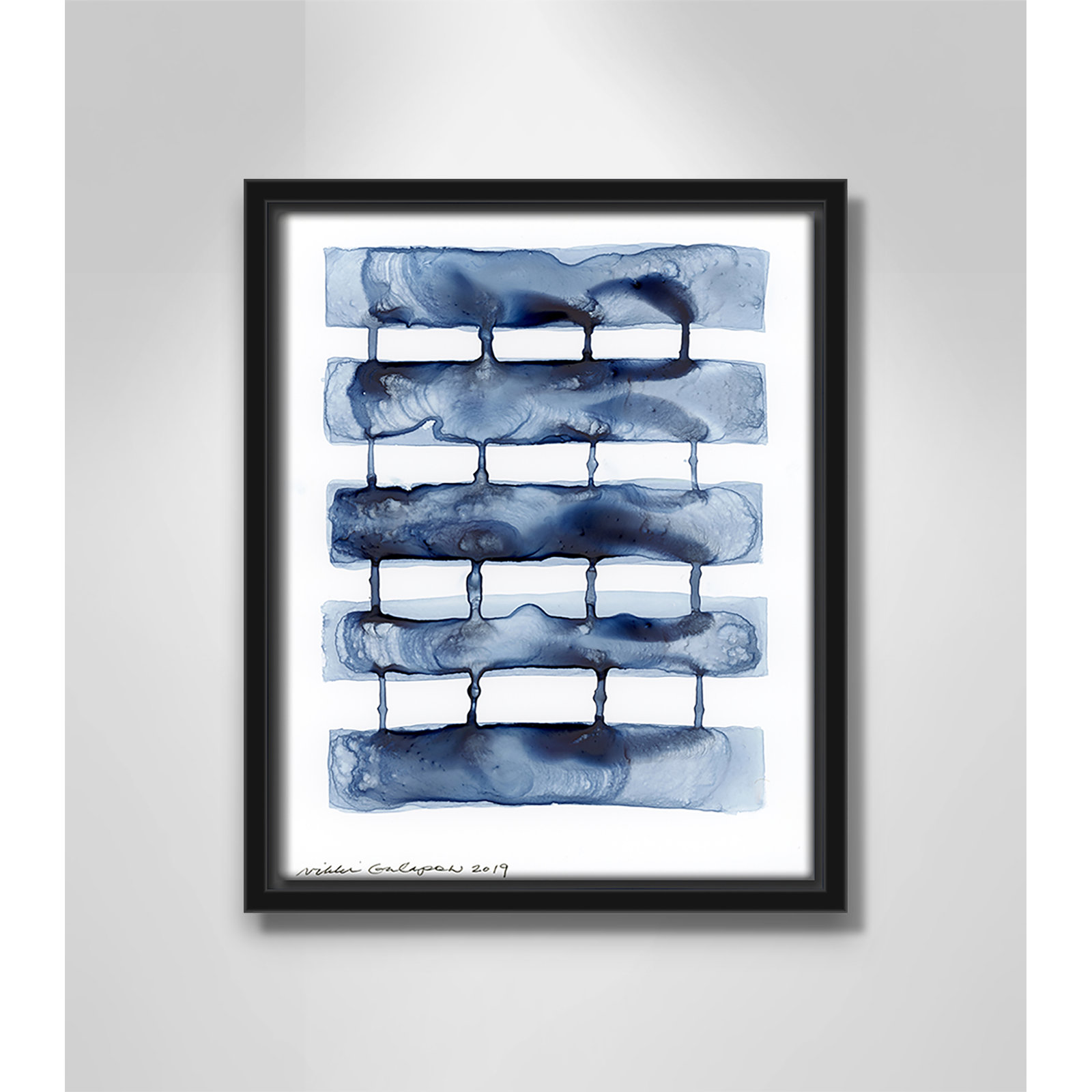 Gareth "Stitched Together I" Print by Nikki Galapon, Black Framed Canvas, 11.5" H x 9.5" W x 2" D