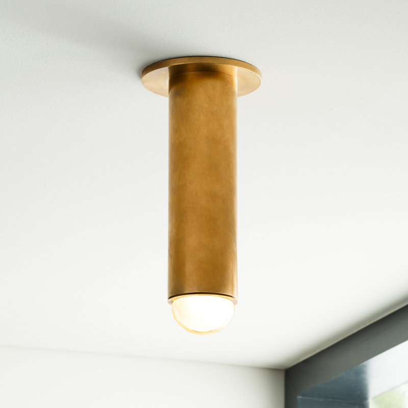 Ebell 1 - Light LED Flush Mount, Natural Brass