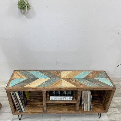 3 x 2 Vinyl Record Storage with Chevron “I Got the Blues” Top