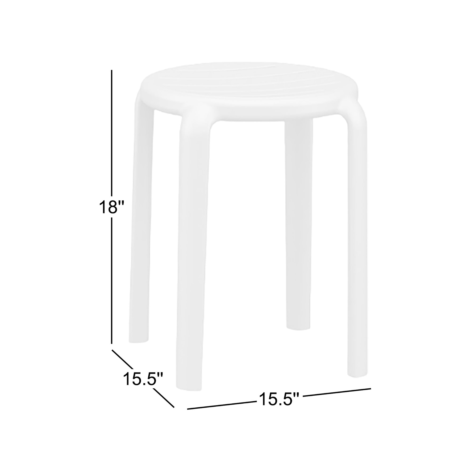 Aragons Stacking Patio Dining Side Chair, Dark Gray