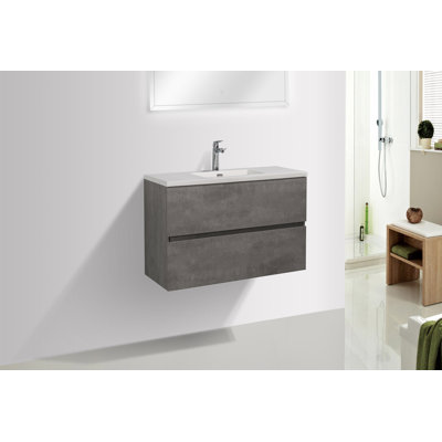 Meuble-lavabo mural simple 47 po avec comptoir de 47 po