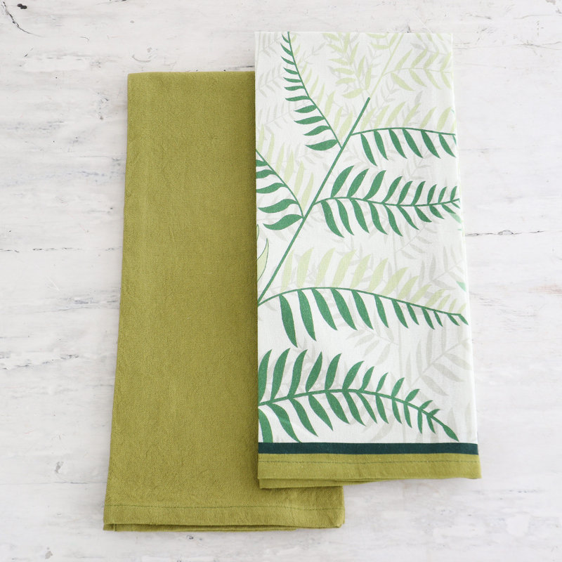 Red Barrel Studio® Handmade Pistachio Jungle Cotton Dish Towels (Set Of 2)