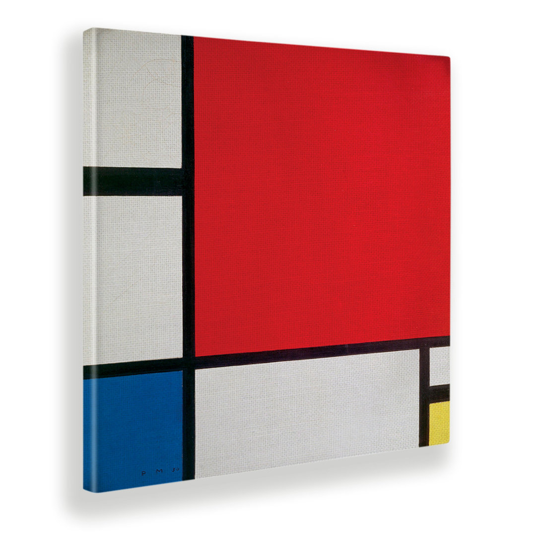 Wandbild Komposition Nr. 2 in Rot, Blau und Gelb von Piet Mondrian