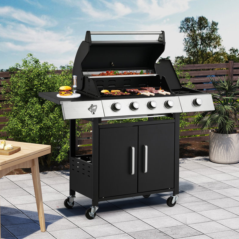 4-burner Propane Gas Grill With Side Burner