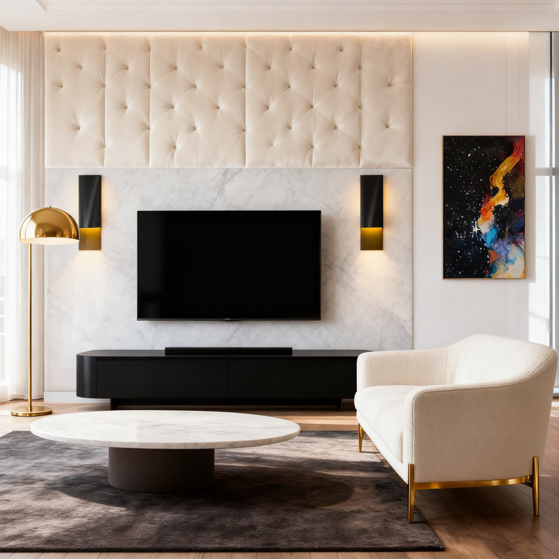 Applique murale moderne géométrique avec finition noire matte, fabrication durable toutes saisons pour une utilisation intérieure et extérieure, fournit un éclairage ambiant doux vers le bas