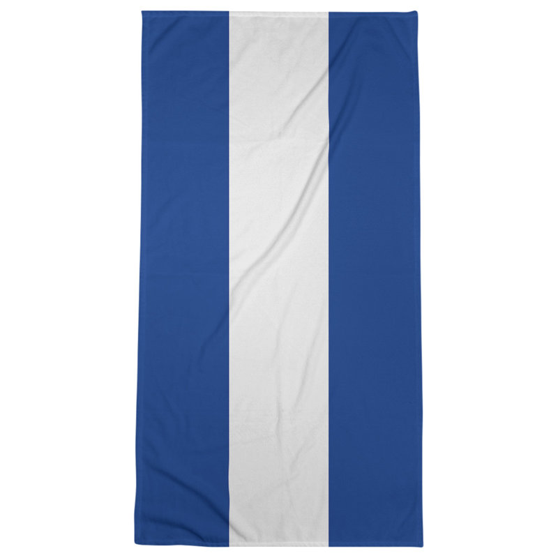 Lightweight Beach Towel, Poly/Cotton, Royal Blue/White/Royal Blue