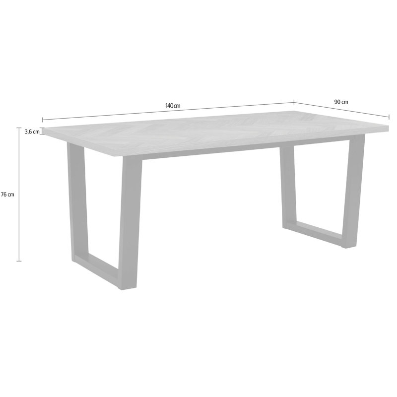 Fairborn Solid Wood Base Dining Table, H76 x L140 x W90cm