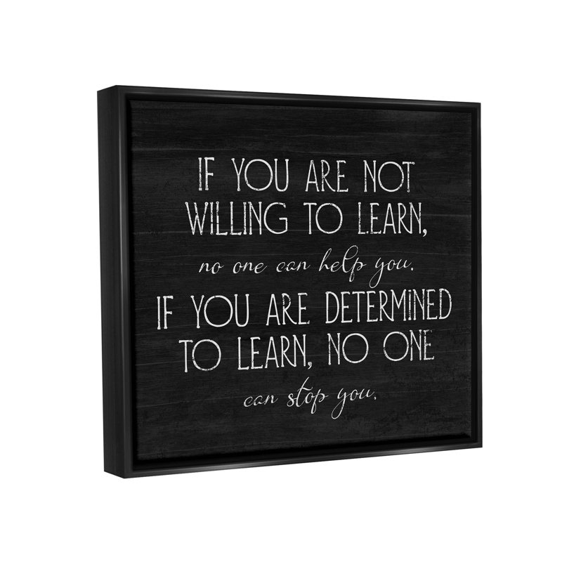 Black Floater Framed Motivational Quote Canvas Print, 21 x 17