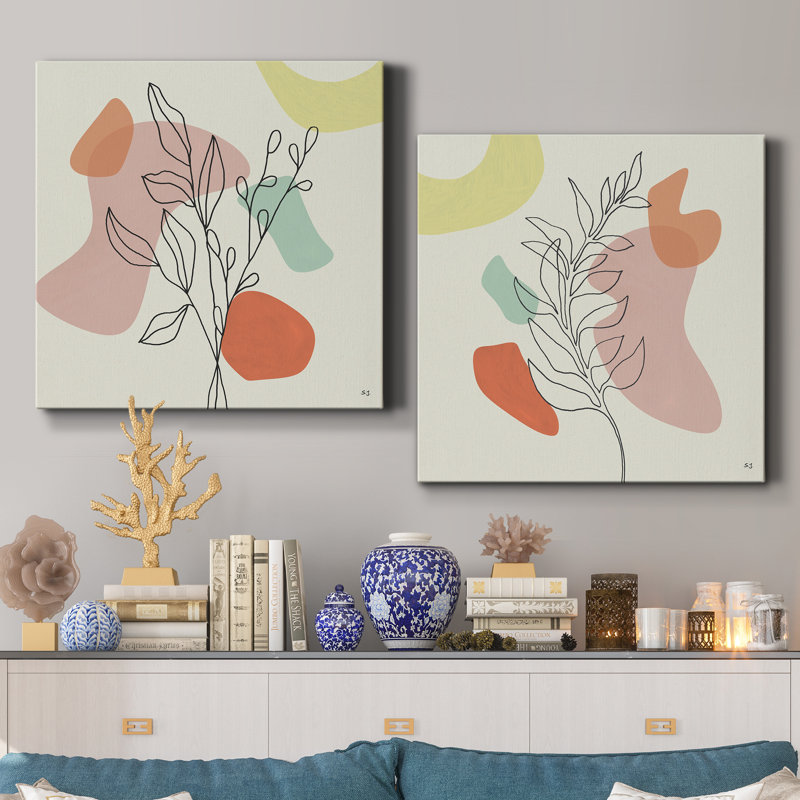 «Growing Strong I», ensemble de 2 peintures, H 32 po x l 64 po x P 1 po, Toile tendue