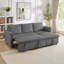 Canapé-lit modulaire rembourré 77,25 po Corduroy-1034573829